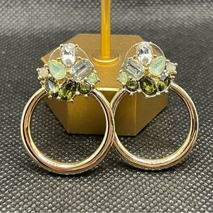 WHBM- Ombre Jeweled Drop Hoop Earrings